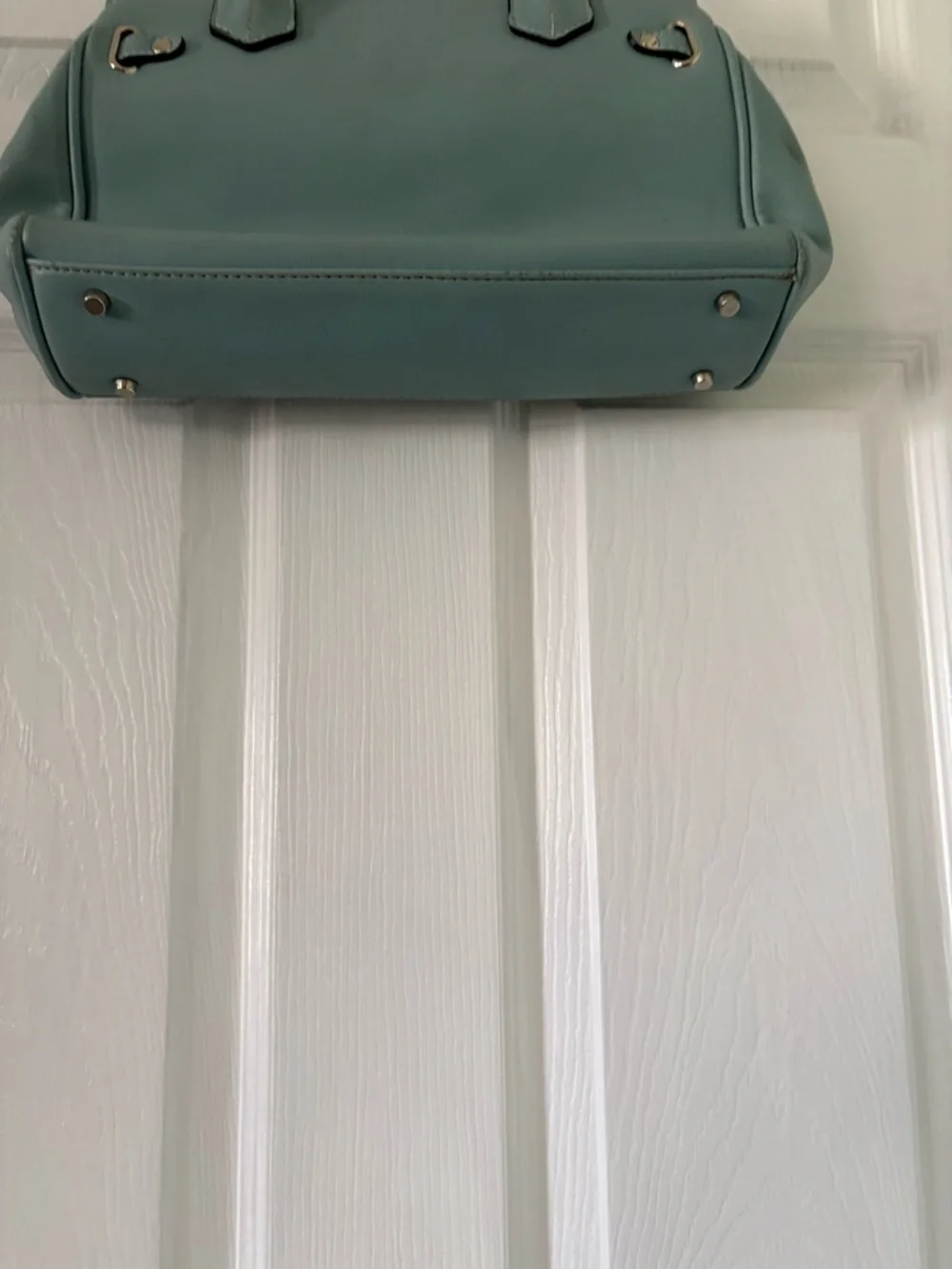 Sage Green Structured Satchel Top Handle Bag Minimal premium Luxury Purse - Picture 5 of 12